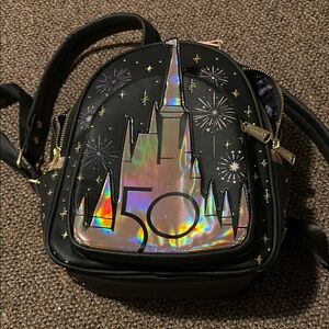 Disney Black and Gold Castle Backpack Loungefly